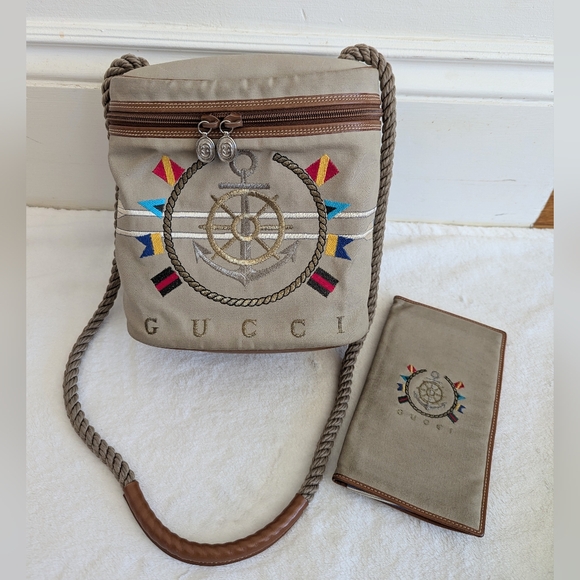 Gucci Handbags - Vintage Gucci Maritime Motif Bag and Wallet Set